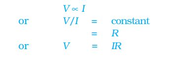 Ohms Law and represented as